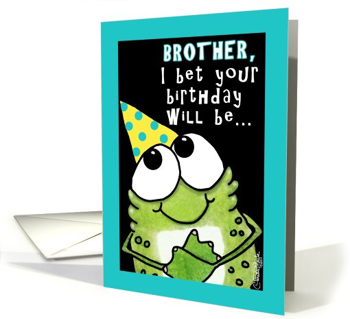 Happy Birthday for Brother- Party Frog card (757872)