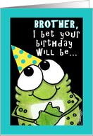 Happy Birthday for Brother- Party Frog card