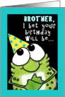 Happy Birthday for Brother- Party Frog card