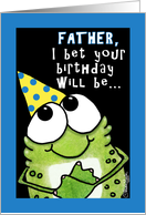 Happy Birthday for Father Party Frog card