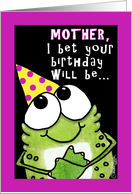 Happy Birthday for Mother Party Frog card