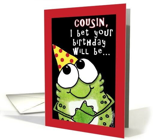 Happy Birthday for Cousin- Party Frog card (757877)
