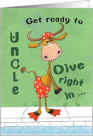 Happy Birthday for Uncle Diving Longhorn Bull card