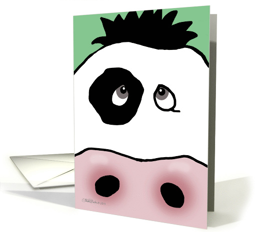 Belated Birthday Wish Cow Face Image card (761192)