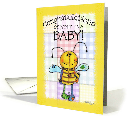 Congratulations on your New Baby Primitive Bee card (761557)