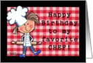 Happy Birthday for Chef- Chef with Rolling Pin card