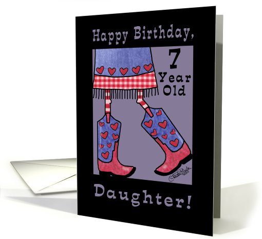 Happy Birthday for 7 year old Daughter- Cowgirl card (762388)