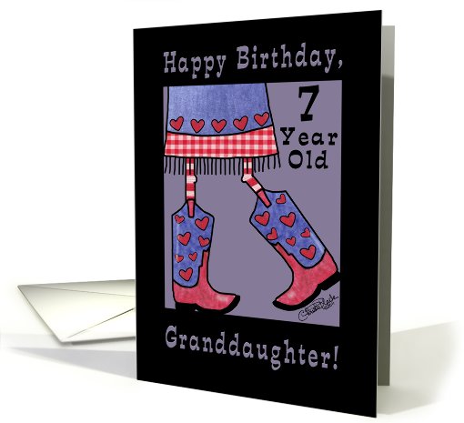 Happy Birthday for 7 year old Granddaughter- Cowgirl card (762389)