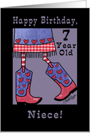 Happy 7th Birthday for Niece Cowgirl card