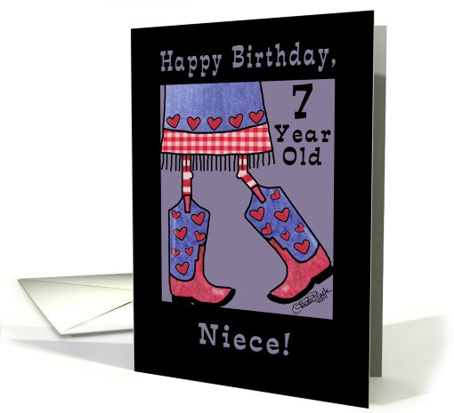 Happy Birthday for 7 year old Niece- Cowgirl card (762390)