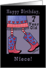 Happy Birthday for 7 year old Niece- Cowgirl card