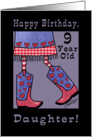 Happy Birthday for 9 year old Daughter- Cowgirl card