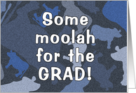 Money Card for Graduation Blue Cow Camouflage Pattern card