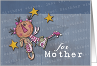 Happy Birthday for Mother- Primitive Fairy with Stuffed Bunny card