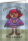 Grandma’s Birthday- Primitive Raggedy Doll with Cat card