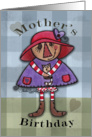 Mother’s Birthday- Primitive Raggedy Doll with Cat card