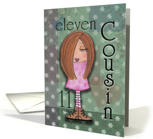 Eleventh Birthday for Girl Cousin Red Haired Girl card (778346)
