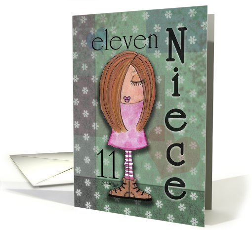 Eleventh Birthday for Niece- Red Haired Girl card (778352)