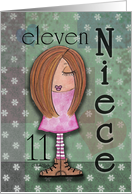 Eleventh Birthday for Niece- Red Haired Girl card