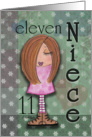 Eleventh Birthday for Niece- Red Haired Girl card