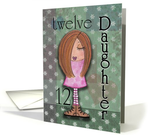 Twelfth Birthday for Daughter- Red Haired Girl card (778393)