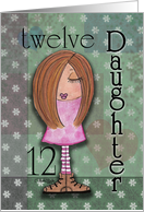 Twelfth Birthday for Daughter- Red Haired Girl card
