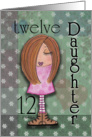 Twelfth Birthday for Daughter- Red Haired Girl card