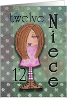 Twelfth Birthday for Niece- Red Haired Girl card