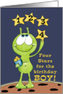 Four Year Old Boy-Alien and Stars card