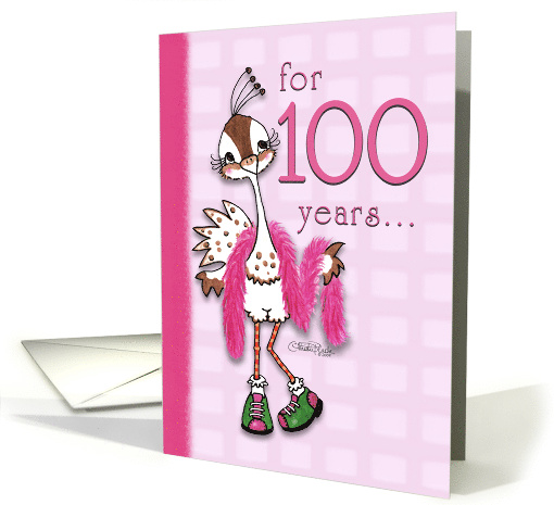 Happy Birthday 100 Year Old Woman Fancy Peahen card (786725)