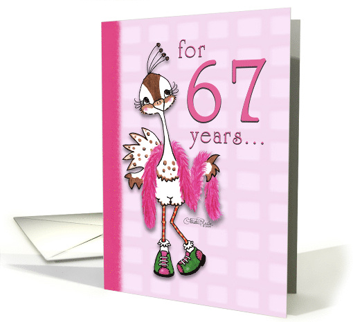 Happy Birthday 67 Year Old Woman Fancy Peahen card (786728)