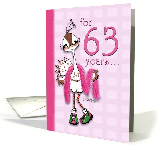 Happy Birthday 63 Year Old Woman -Fancy Peahen card (786732)