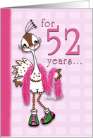 Happy Birthday 52-Year-Old Woman Fancy Peahen card