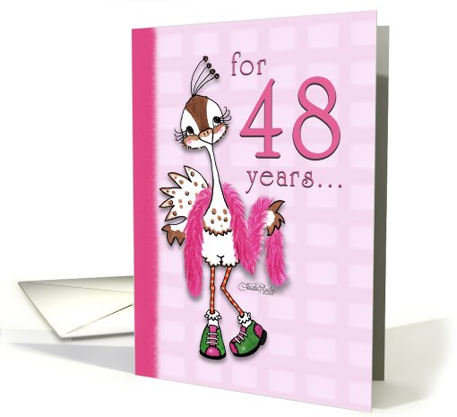 Happy Birthday 48 Year Old Woman -Fancy Peahen card (786747)