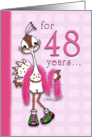 Happy Birthday 48 Year Old Woman -Fancy Peahen card