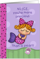 Niece’s Birthday Little Mermaid More Precious than a Pearl card