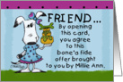 Happy Birthday for friend-Millie Ann Bone’a Fide Offer card