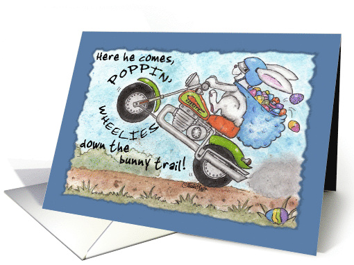Easter Bunny Poppin' Wheelies Down the Bunny Trail card (795945)