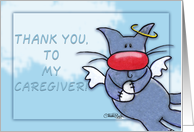 Thank You to my Caregiver-Blue Angel Cat card