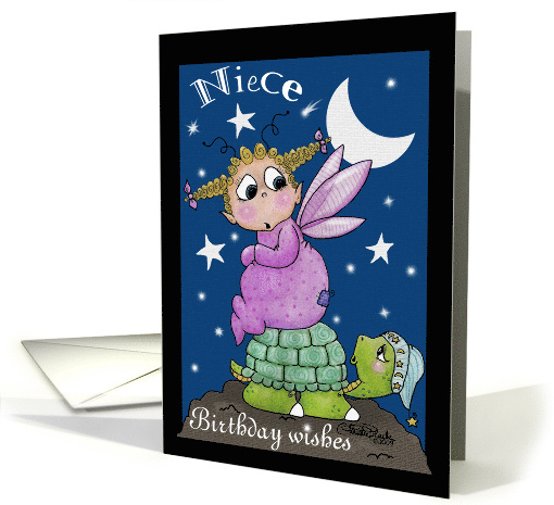 Niece's Birthday Baby Fairy and Turtle card (801252)