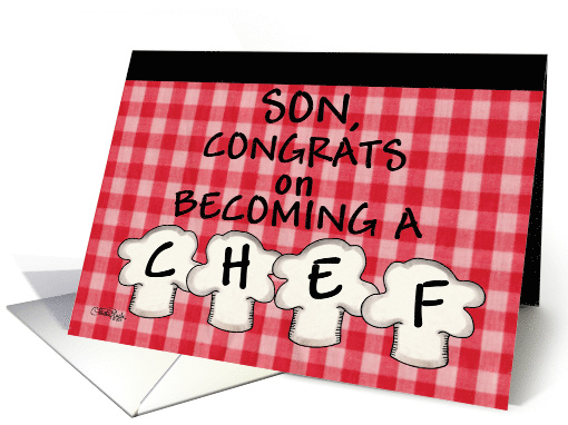 Congratulations on Becoming a Chef for Son -Chef Hats card (802792)