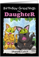 Birthday Greetings for Daughter Sharedy Cats Cats with Ice Cream Cone card