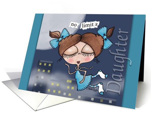 Birthday Greetings for Daughter- No Limits-Girl and City Skyline card
