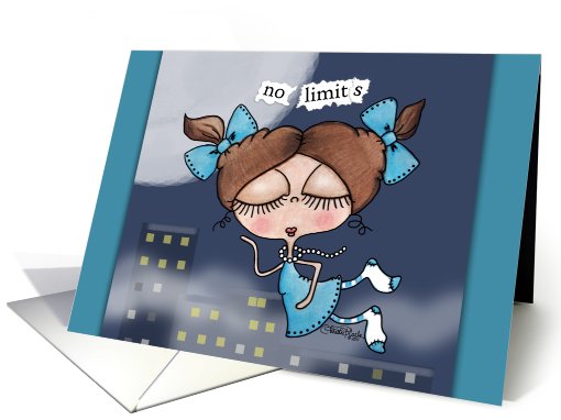 Encouragement- No Limits-Girl and City Skyline card (806174)