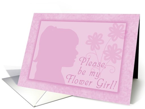 Please be my Flower Girl-Pink Girl Silhouette card (809372)