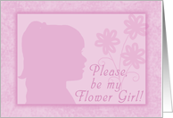 Please be my Flower Girl-Pink Girl Silhouette card