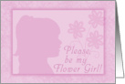 Please be my Flower Girl-Pink Girl Silhouette card