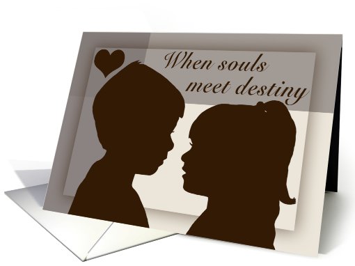 Wedding Invitation-When Souls Meet Destiny-Chocolate colored card