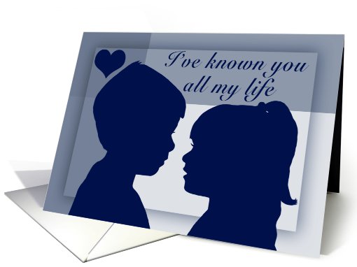 Wedding Anniversary for spouse-Soul Mates-Smokey Blue colored card