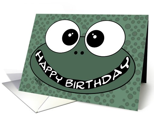 Happy Birthday-Frog Face card (809596)